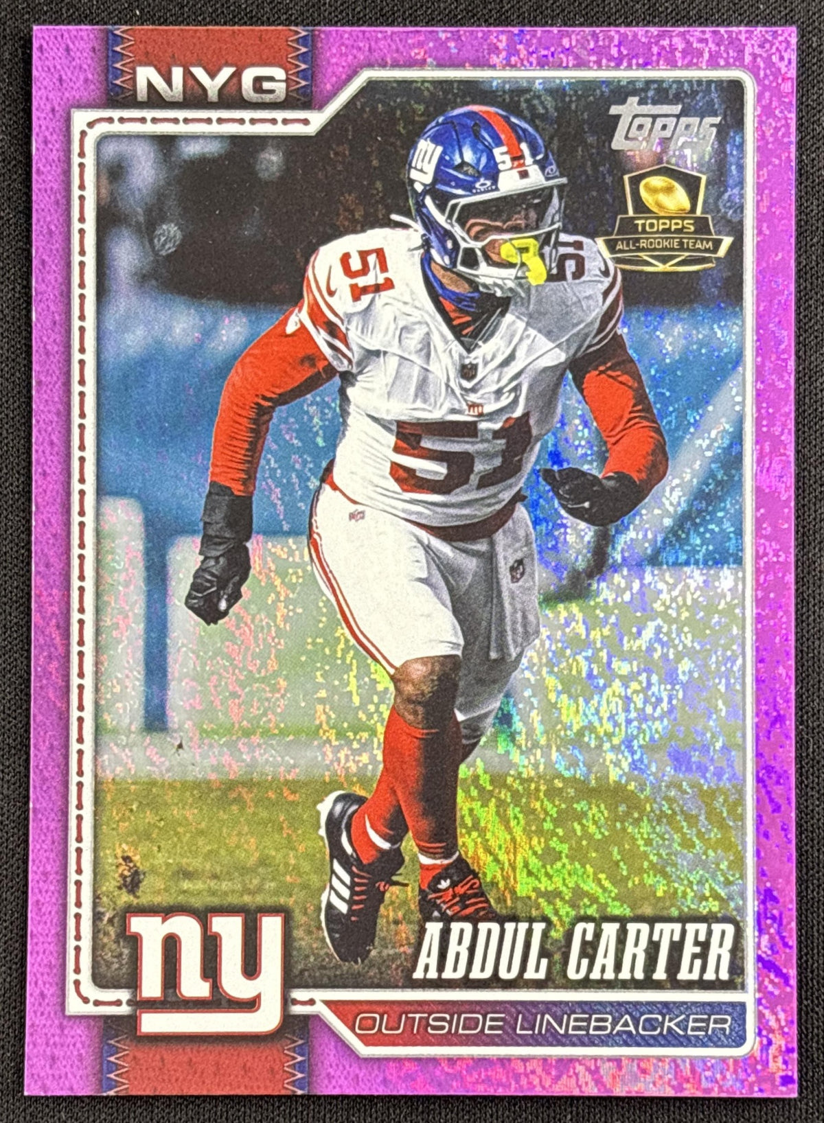 Abdul Carter 2026 Topps Pink Holo Foil Giants New York Giants