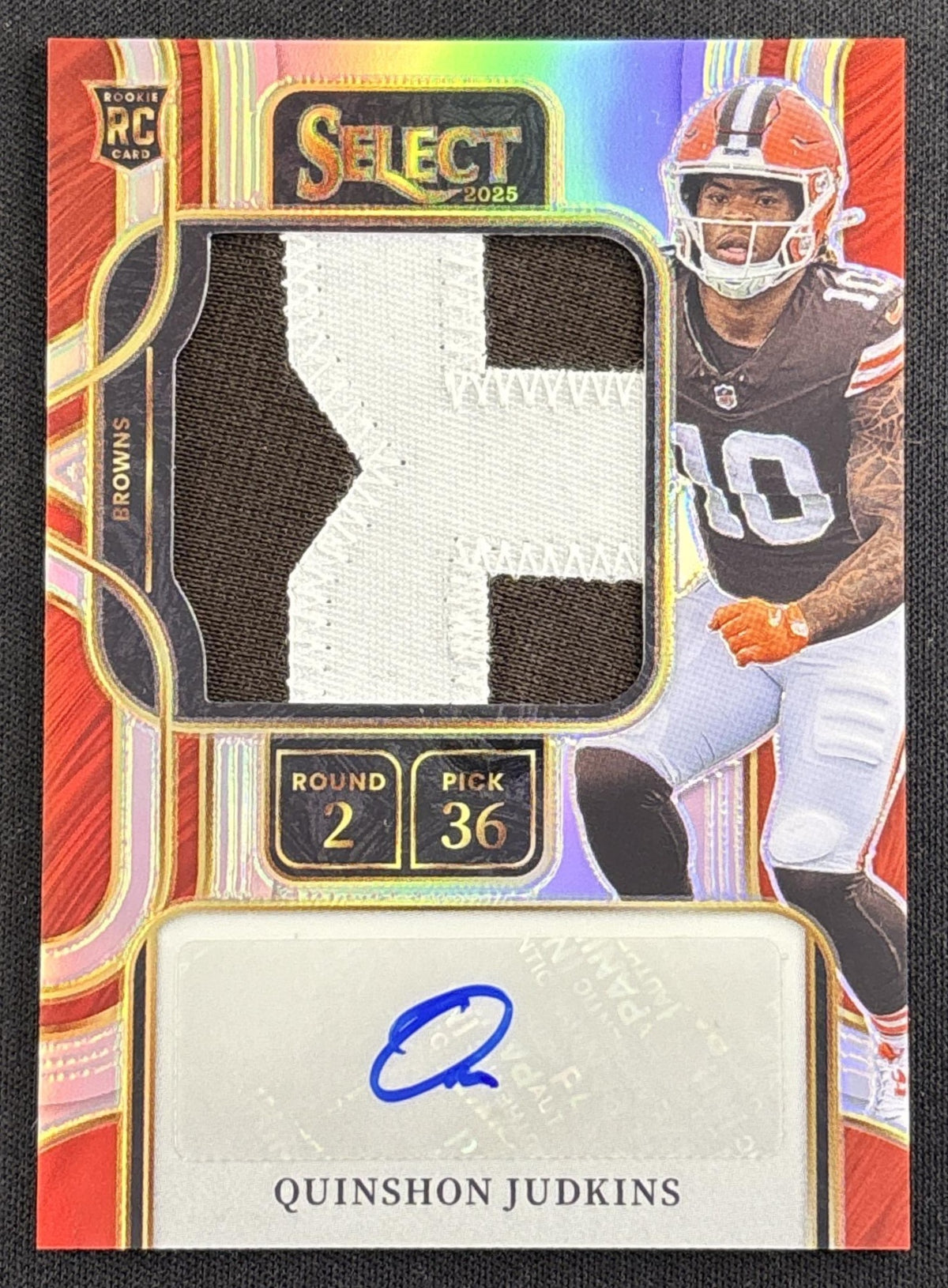Quinshon Judkins 2025 Panini Select Prime Selections Signatures Silver Prizm /199 Browns