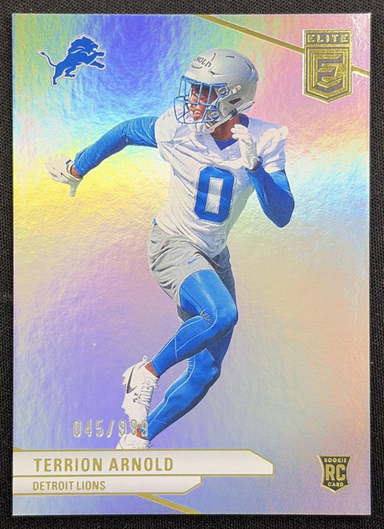 Terrion Arnold 2024 Panini Donruss Elite /999 Lions front