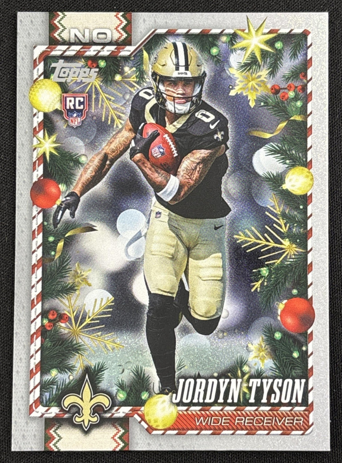 Jordyn Tyson 2026 Topps Holiday Glitter Saints Sports Trading Card