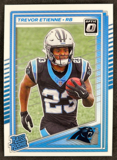Trevor Etienne 2025 Donruss Optic Rated Rookie Panthers Sports Trading Card