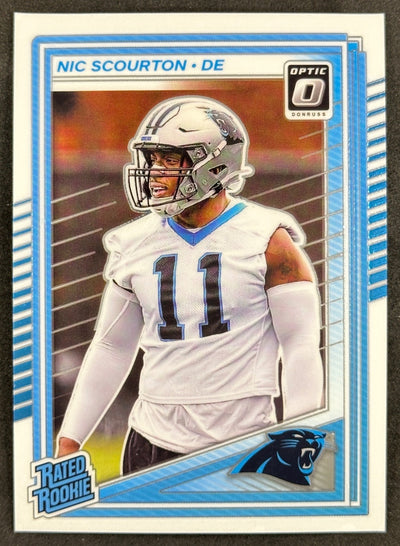 Nic Scourton 2025 Donruss Optic Rated Rookie Panthers Sports Trading Card