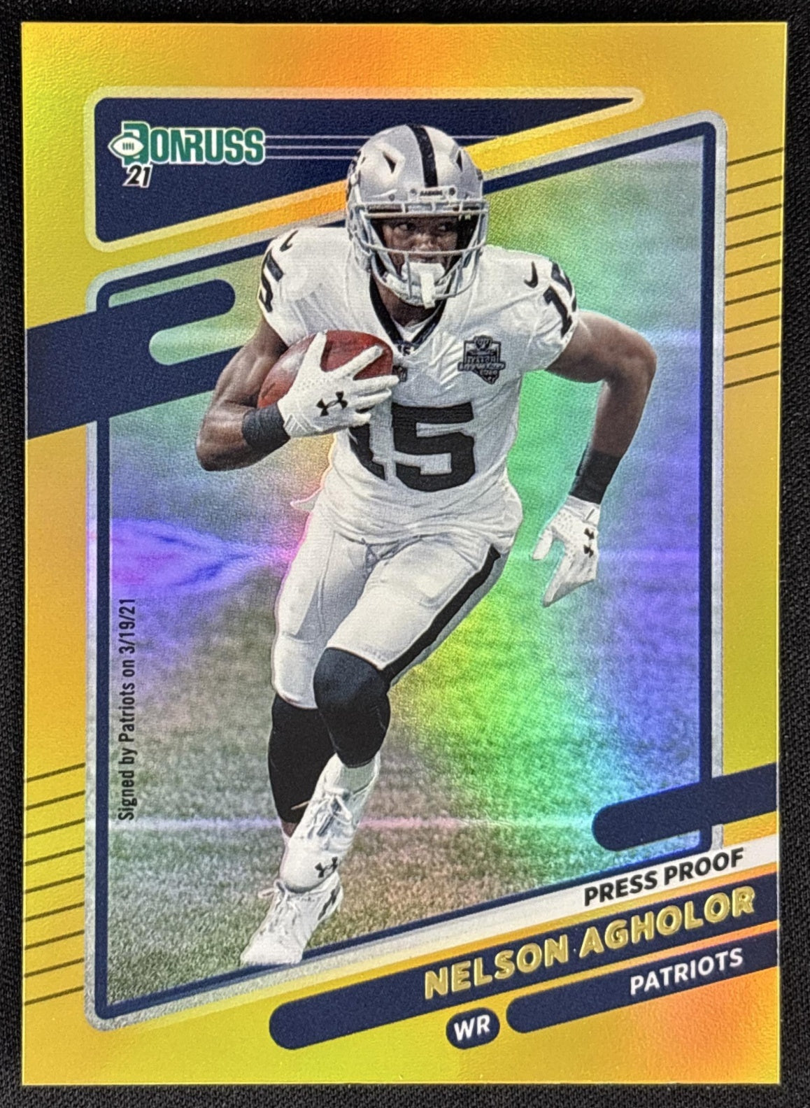 Nelson Agholor 2021 Panini Donruss Press Proof Premium Patriots Ravens Sports Trading Card