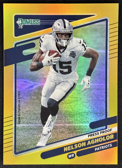 Nelson Agholor 2021 Panini Donruss Press Proof Premium Patriots Ravens Sports Trading Card