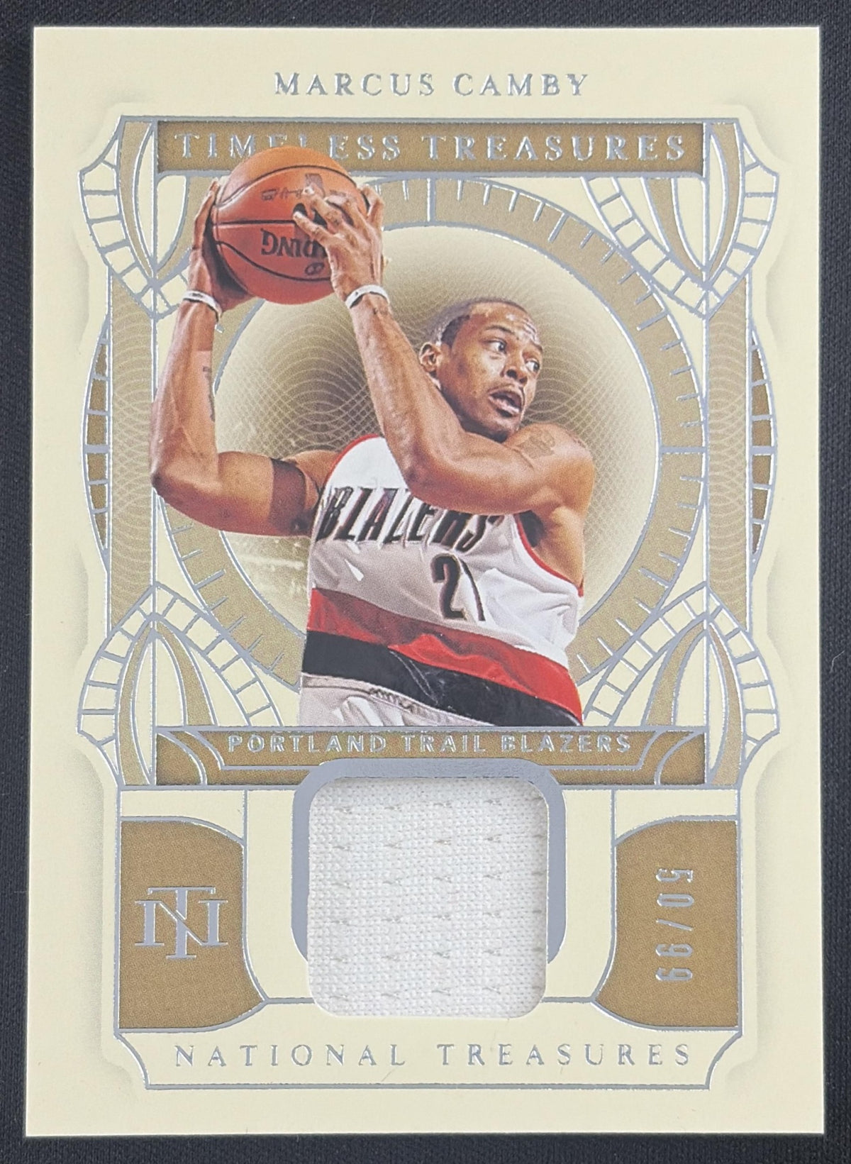 Marcus Camby 2020 Panini National Treasures Timeless Materials /99 Trail Blazers Portland Trail Blazers Sports Trading Card
