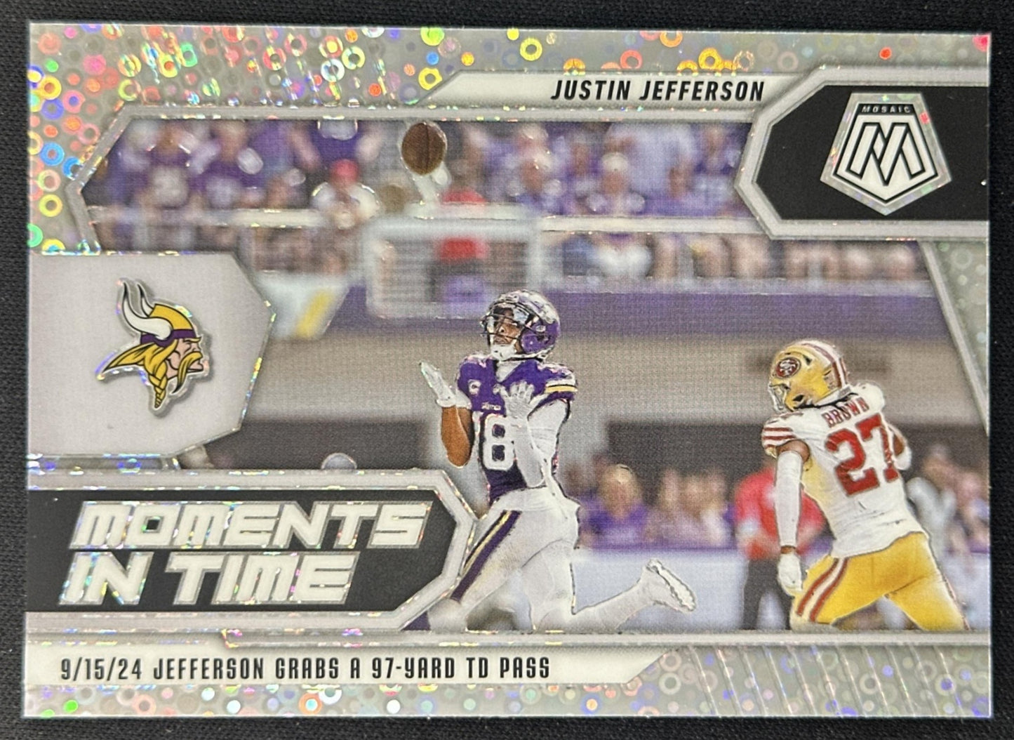Justin Jefferson 2025 Panini Mosaic No Huddle Moments In Time Vikings Default Title Sports Trading Cards
