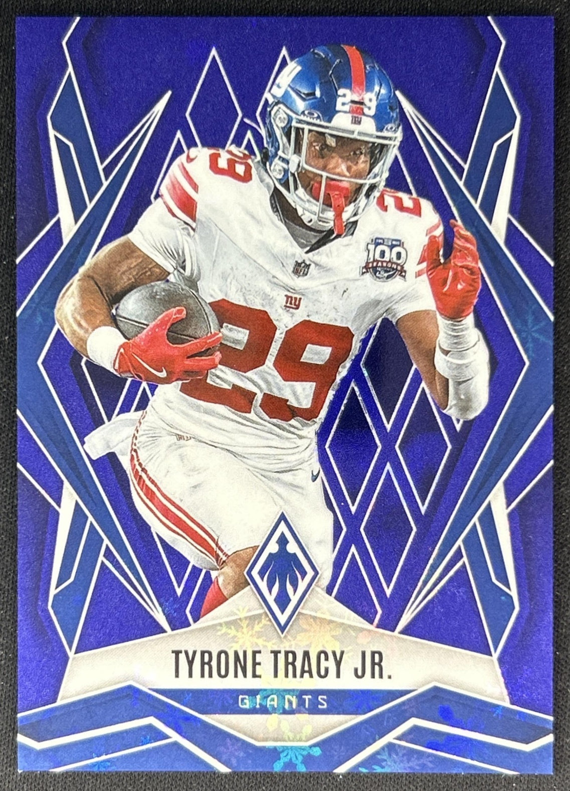 Tyrone Tracy Jr. 2025 Panini Phoenix Blue Winter Prizm /199 Giants