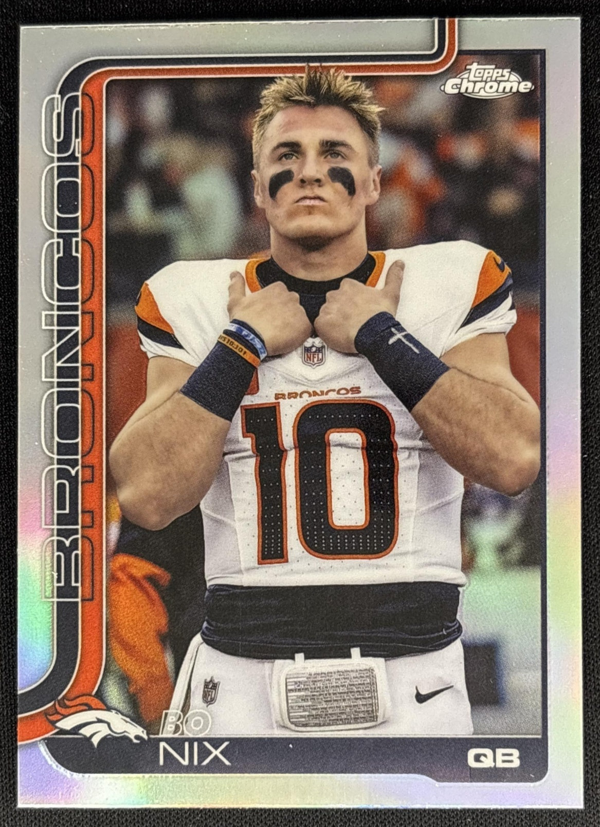 Bo Nix 2025 Topps Chrome Image Variation Refractor Broncos
