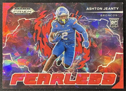 Ashton Jeanty 2025 Panini Prizm Draft Picks Fearless Red Ice Raiders