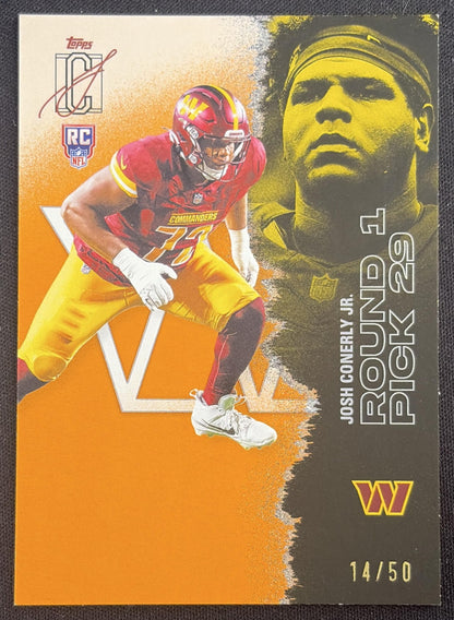 Josh Conerly Jr. 2025 Topps Signature Class Rookie Orange Foil /50 Commanders
