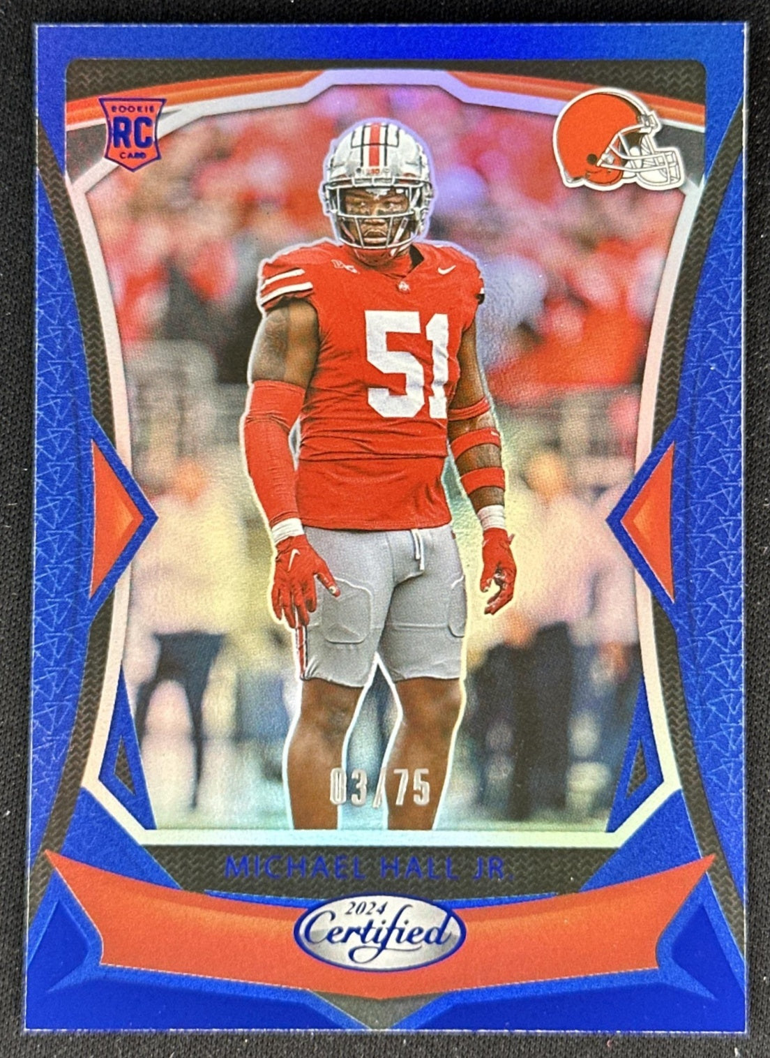 Michael Hall Jr. 2024 Certified /75 Rookie Browns front