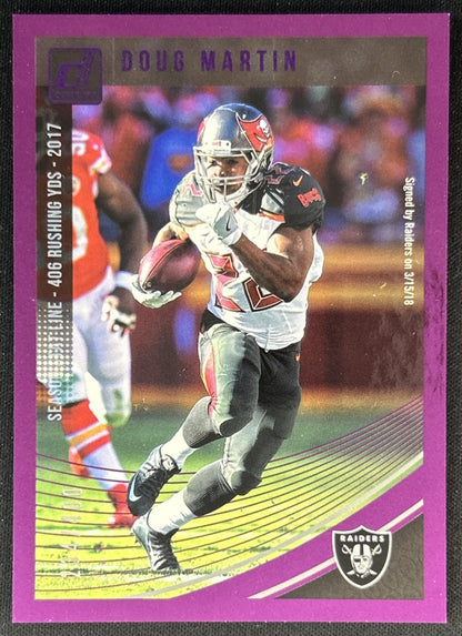 Doug Martin 2018 Panini Donruss Season Stat Line /400 Raiders front
