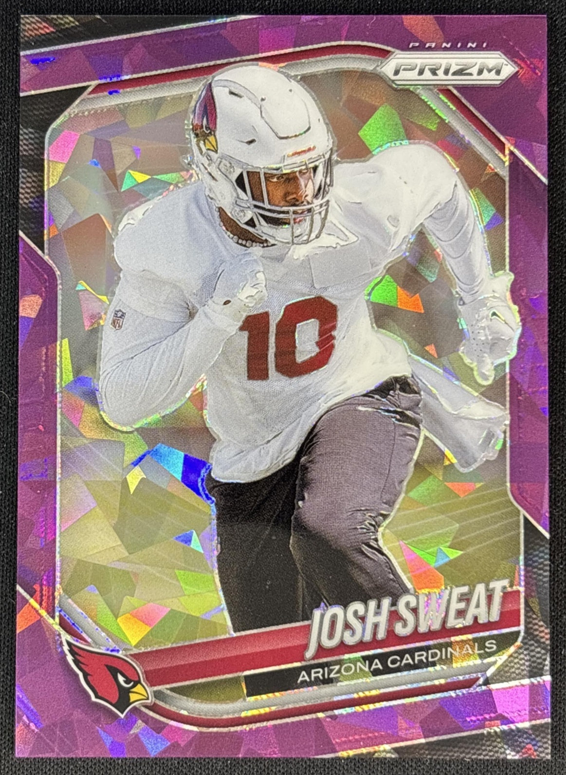 Josh Sweat 2025 Panini Prizm Purple Ice /225 Cardinals front