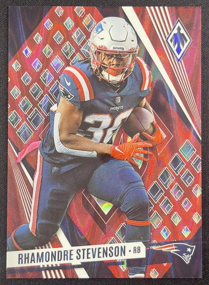 Rhamondre Stevenson 2023 Panini Phoenix Red Seismic /199 Patriots