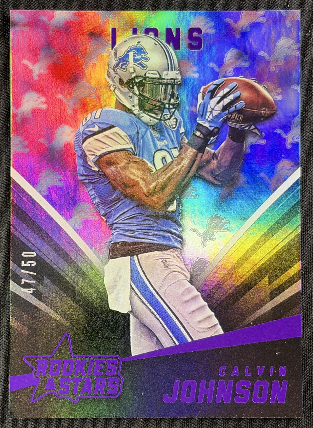 Calvin Johnson 2015 Panini Rookies & Stars Longevity Team Logo /50 Lions Detroit Lions