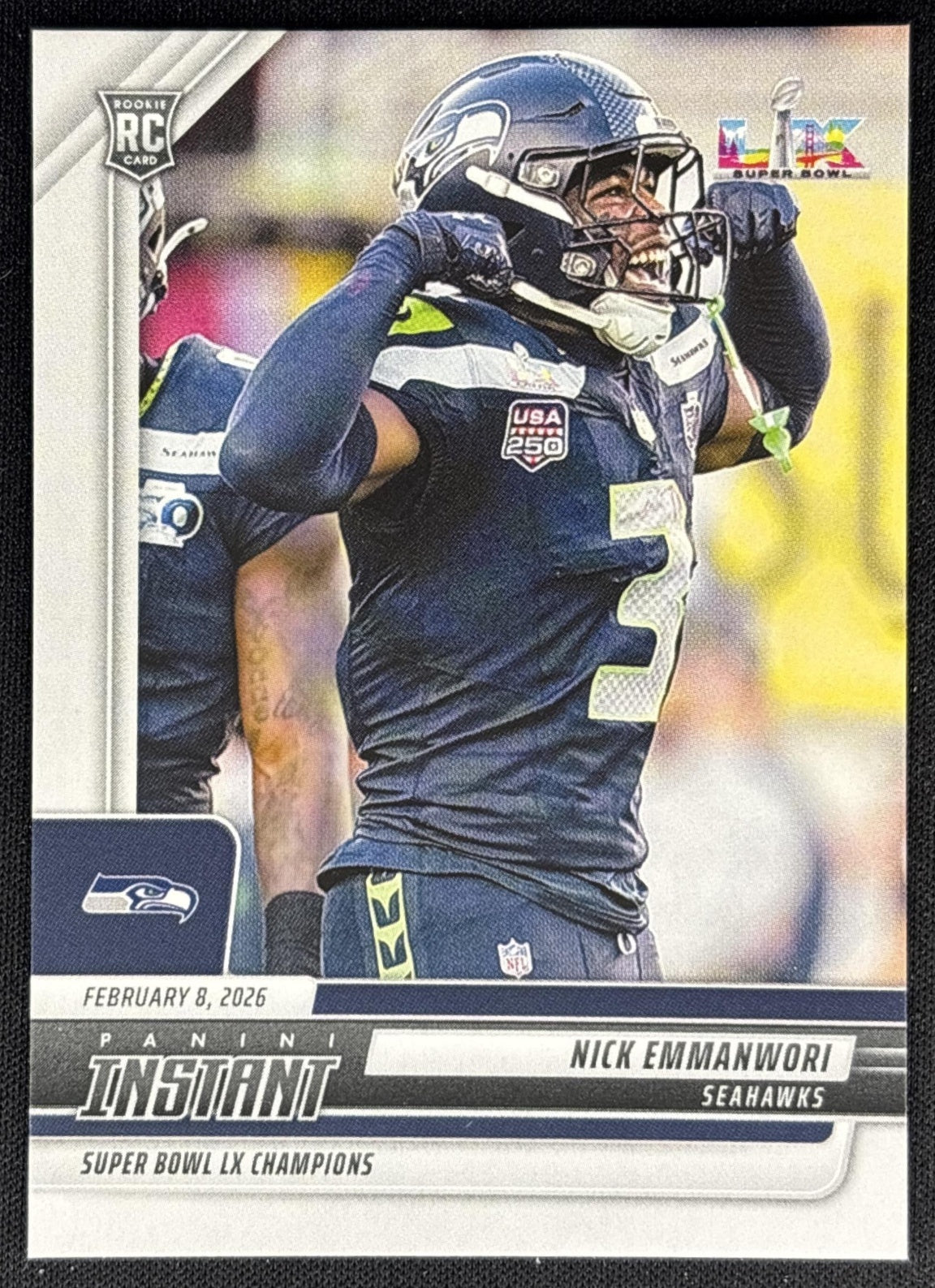 Nick Emmanwori 2026 Panini Instant Super Bowl LIX Champions Seattle Seahawks front
