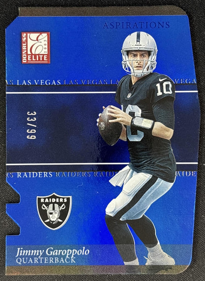 Jimmy Garoppolo 2023 Panini Donruss Elite 2003 Aspirations Die Cut /99 Raiders Sports Trading Cards