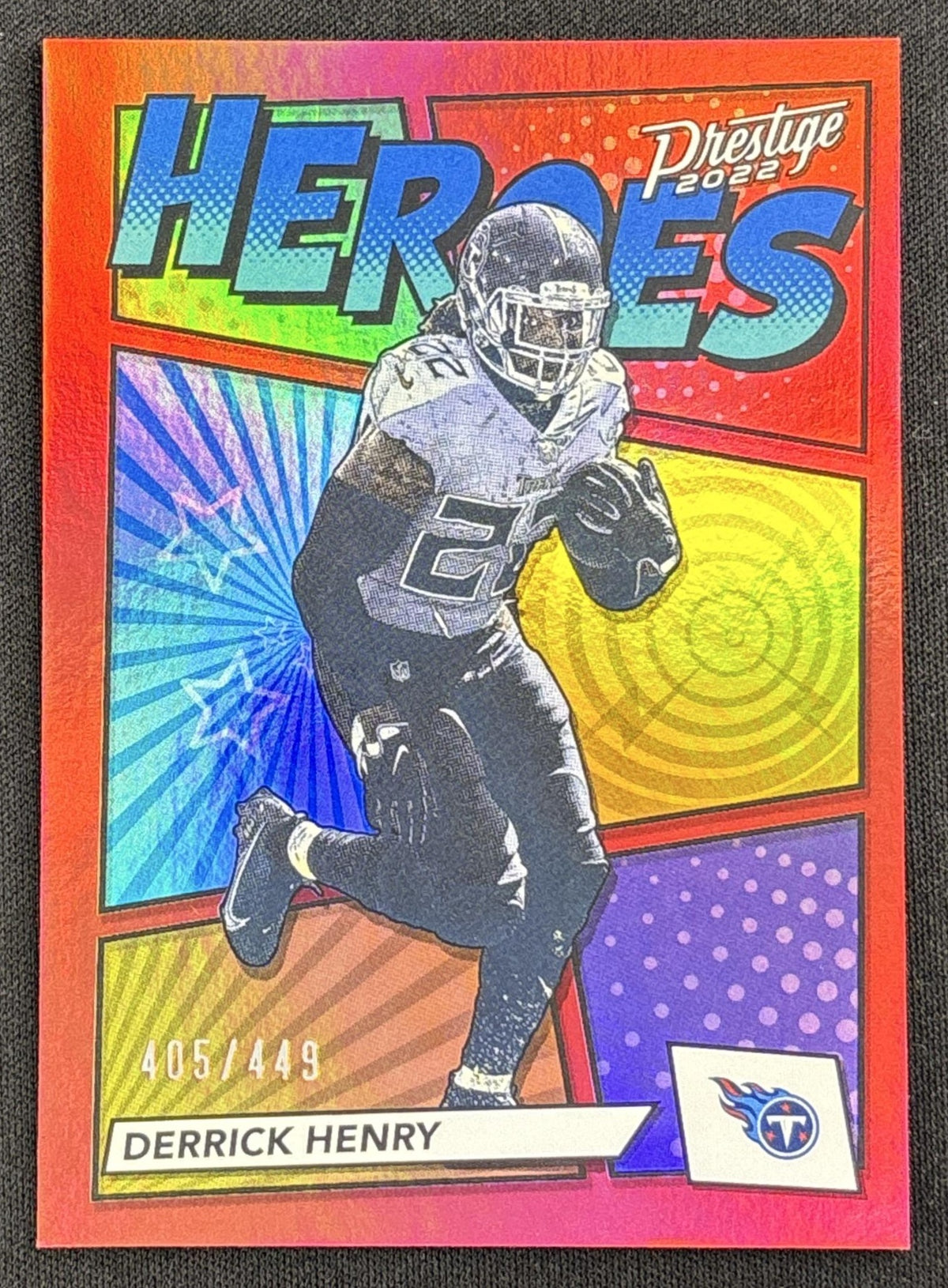 Derrick Henry 2022 Panini Prestige Heroes Xtra Points Red /449 Titans