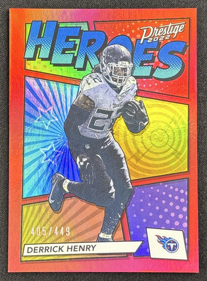 Derrick Henry 2022 Panini Prestige Heroes Xtra Points Red /449 Titans