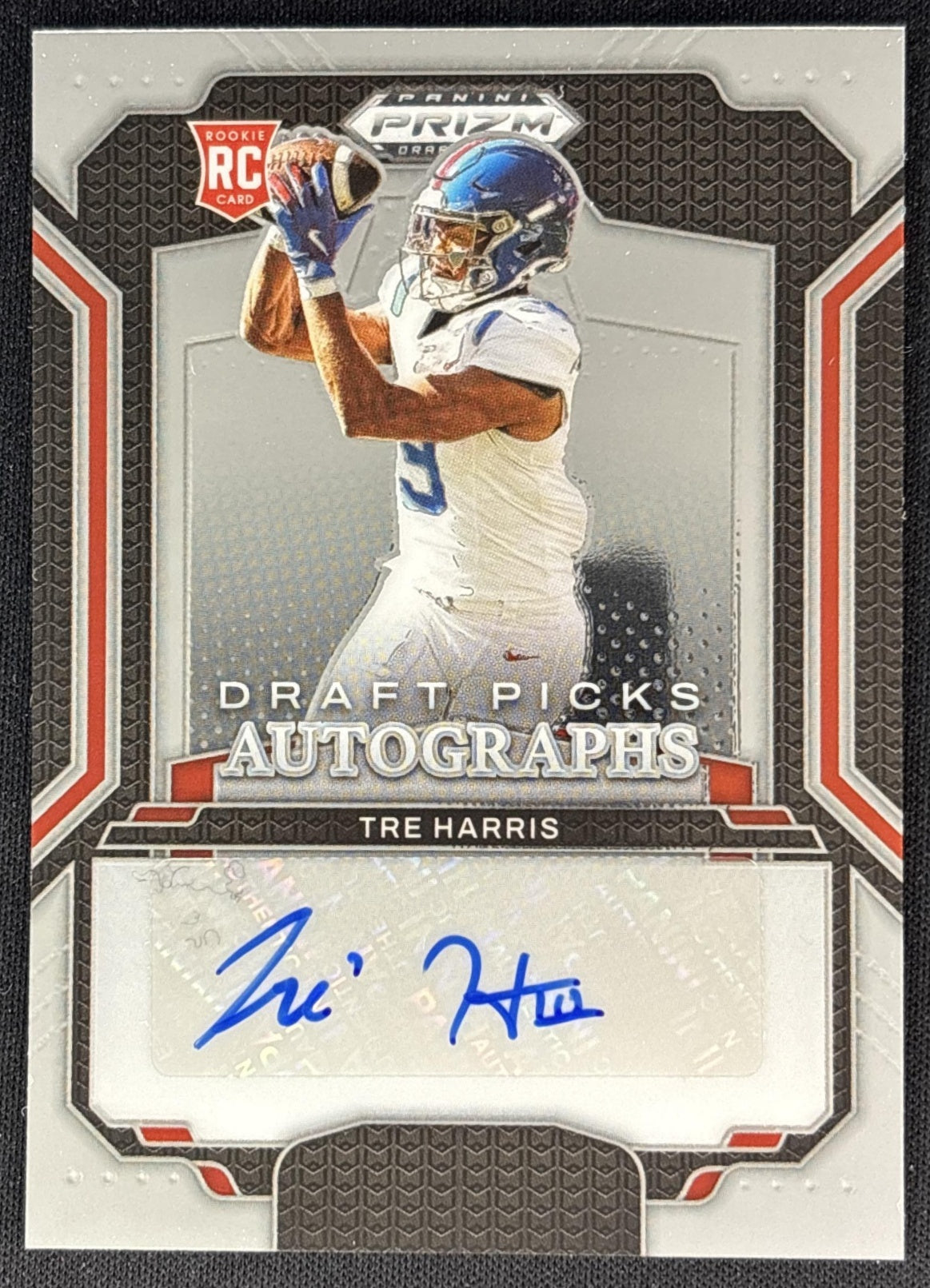 Tre Harris 2025 Panini Prizm Draft Picks Auto Rebels front