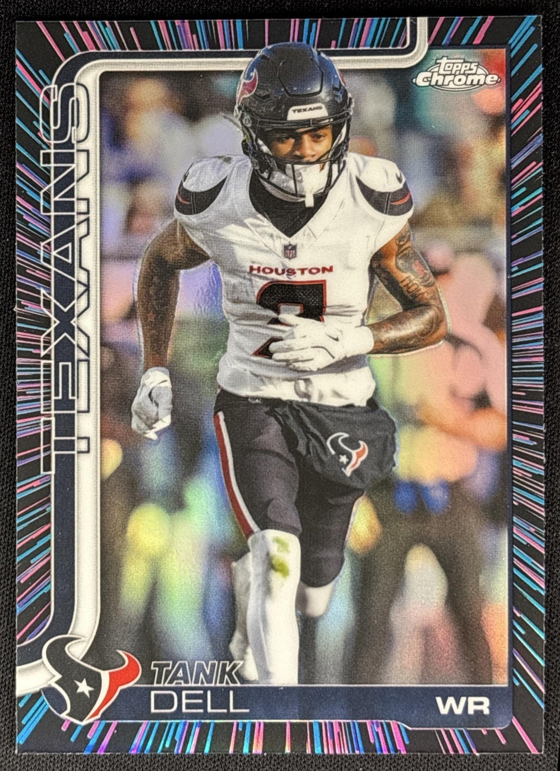 Tank Dell 2025 Topps Chrome Neon Pulse Refractor Texans Sports Trading Card