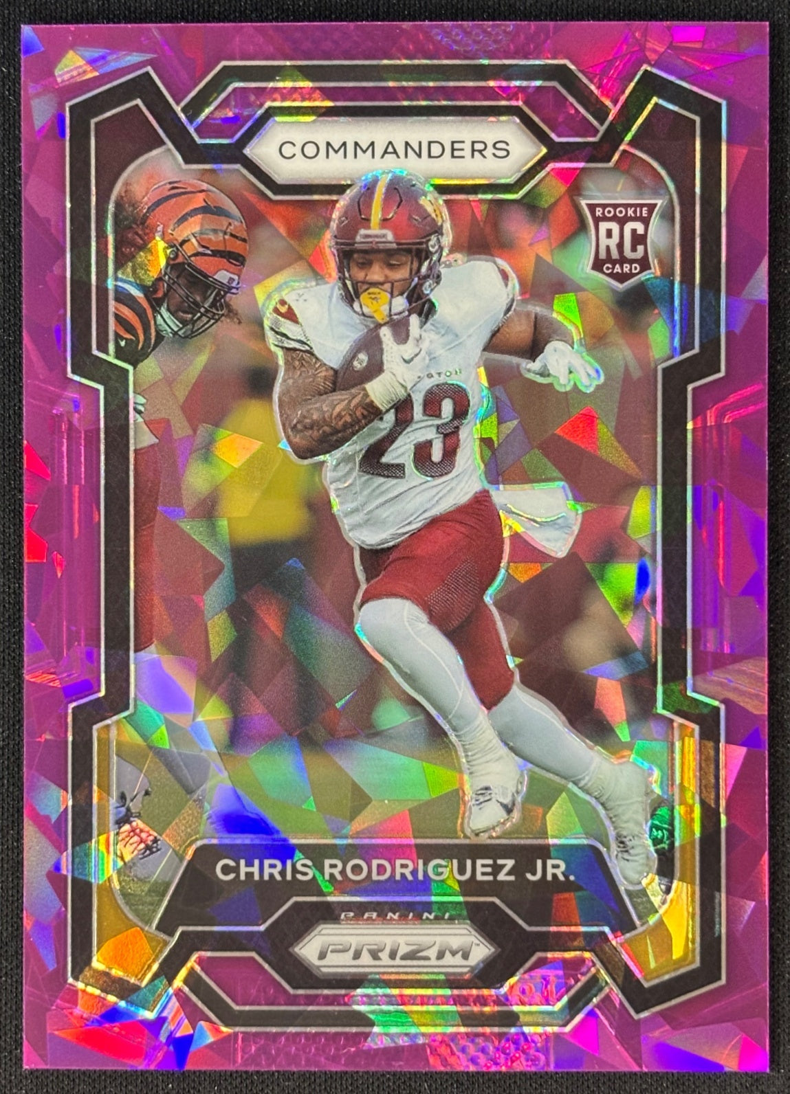 Chris Rodriguez Jr. 2023 Prizm Purple Ice /225 Commanders sports trading card