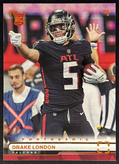 Drake London 2022 Panini Chronicles Photogenic Orange Falcons Sports Trading Cards