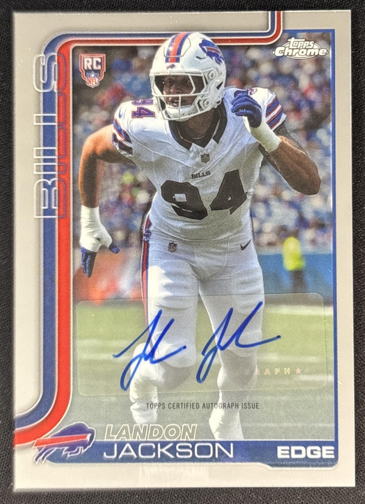 Landon Jackson 2025 Topps Chrome Rookie Auto Bills Sports Trading Cards