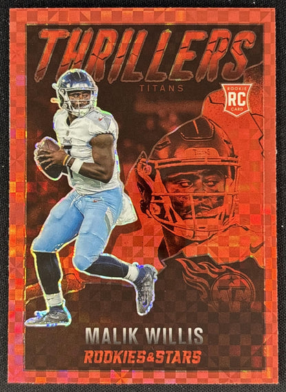 Malik Willis 2022 Panini Rookies & Stars Thrillers Red Plaid Titans Sports Trading Cards