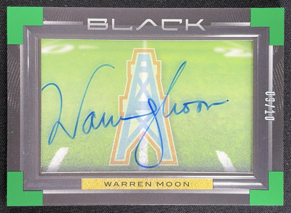 Warren Moon 2021 Panini Black Gridiron Insignia Auto Emerald /10