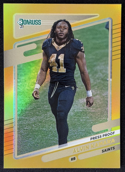 Alvin Kamara 2021 Panini Donruss Press Proof Premium Saints - New Orleans Saints