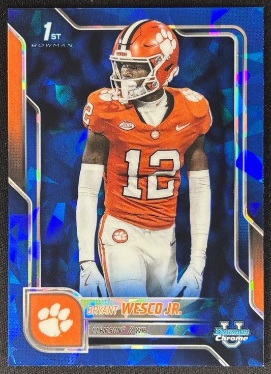 Bryant Wesco Jr. 2025 Chrome University Sapphire Prospect Tigers - Front