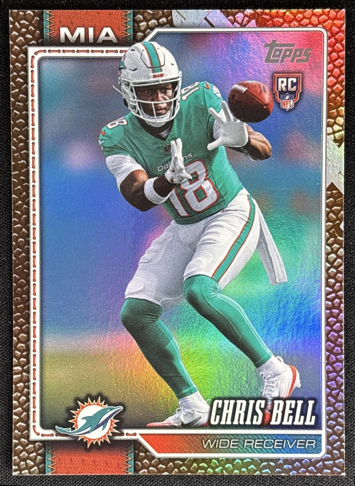 Chris Bell 2026 Topps Football Leather Foil Dolphins