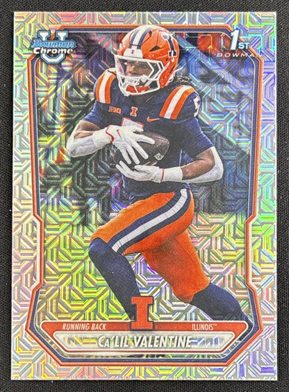 Ca'Lil Valentine 2026 Bowman Chrome Prospects Mojo Refractor Fighting Illini
