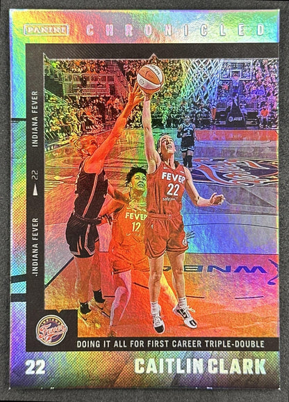 Caitlin Clark 2025 Panini Chronicled WNBA Holo Fever 5 Indiana Fever