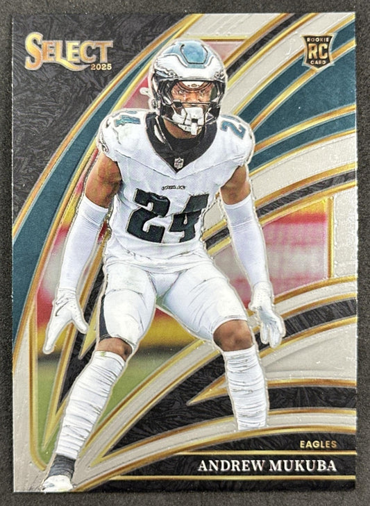 Andrew Mukuba 2025 Panini Select Club Level Eagles Front