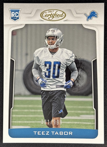 Teez Tabor 2017 Panini Certified /999 Lions front