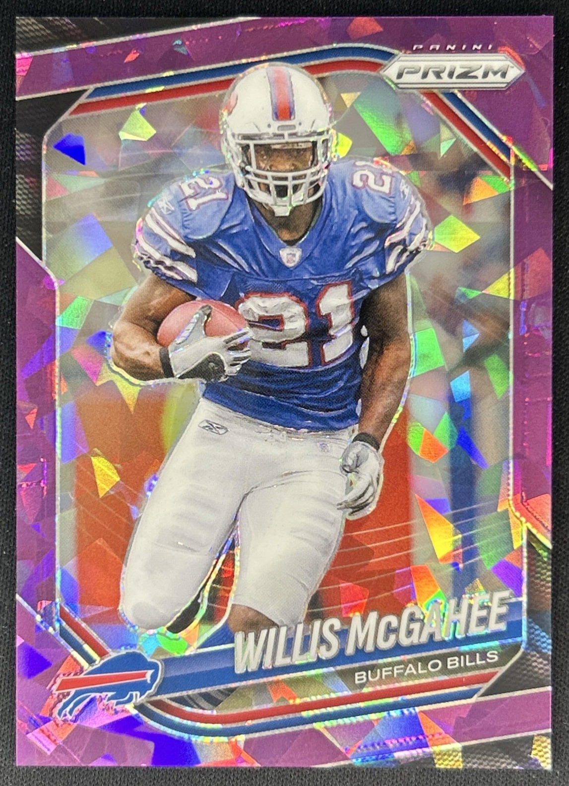 Willis McGahee 2025 Panini Prizm Purple Ice /225 Bills front