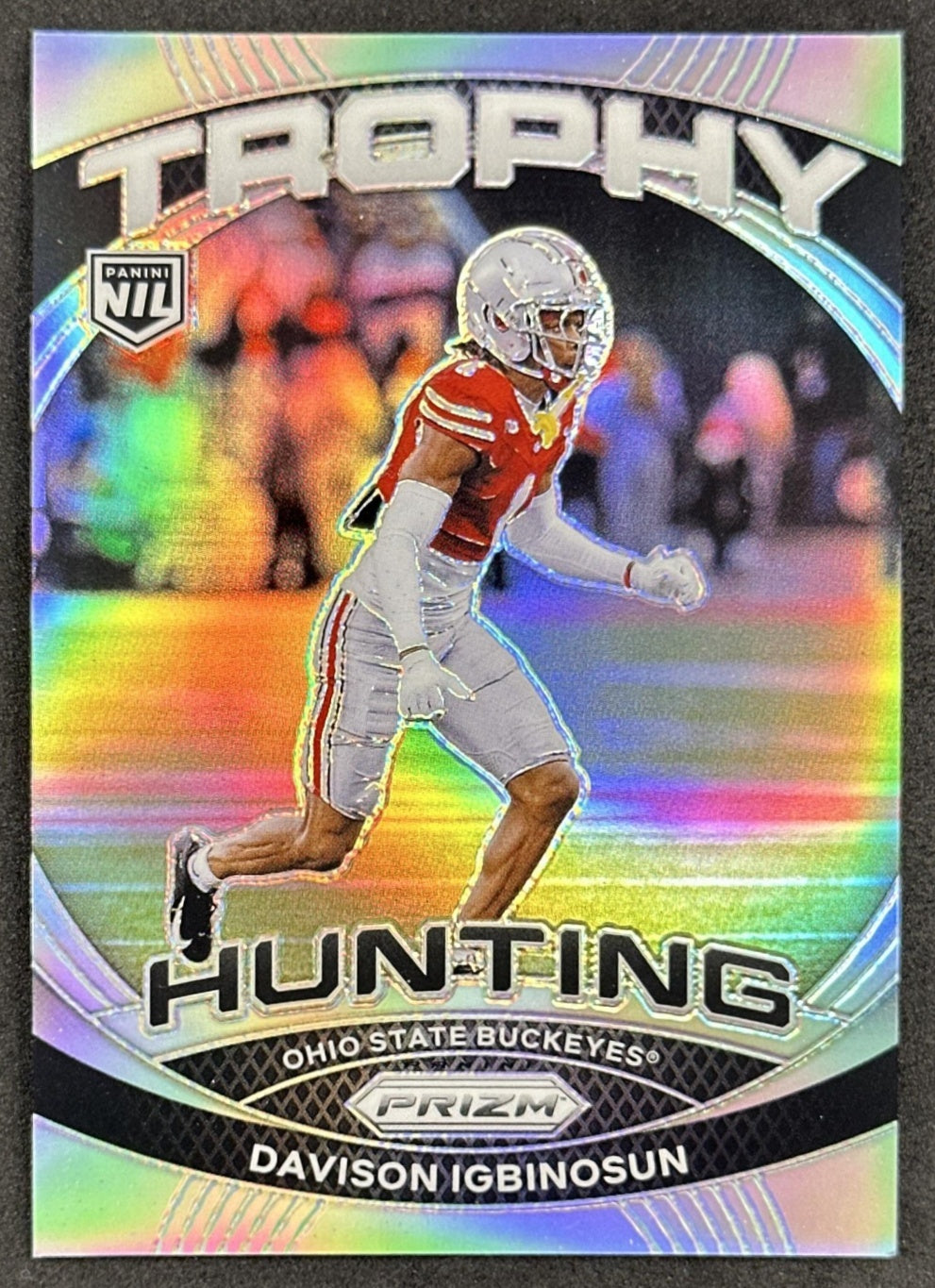 Davison Igbinosun 2025 Panini Ohio State University Trophy Hunting Silver Buckeyes front