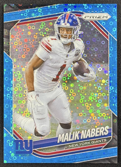 Malik Nabers 2025 Panini Prizm No Huddle Blue /125 Giants