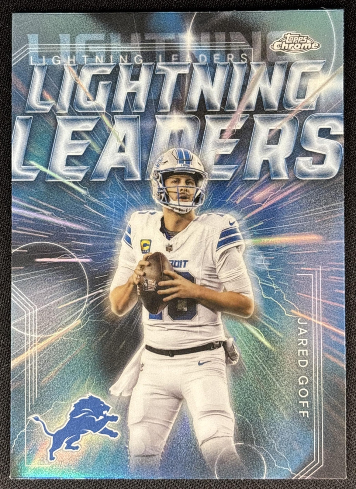 Jared Goff 2025 Topps Chrome Lightning Leaders Sports Trading Cards