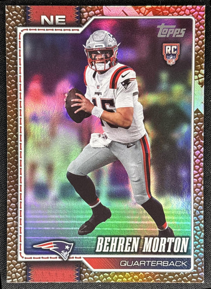 Behren Morton 2026 Topps Football Leather Foil Patriots