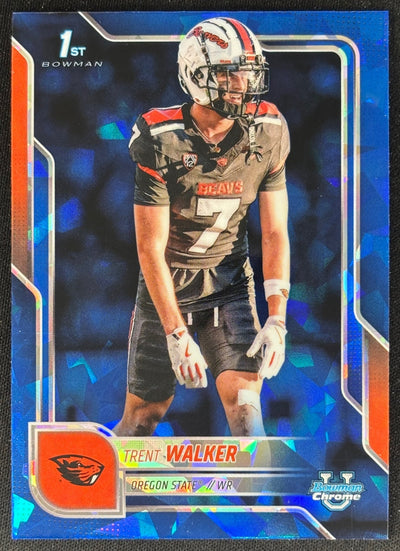 Trent Walker 2025 Bowman Chrome University Sapphire Prospect Beavers Sports Trading Card