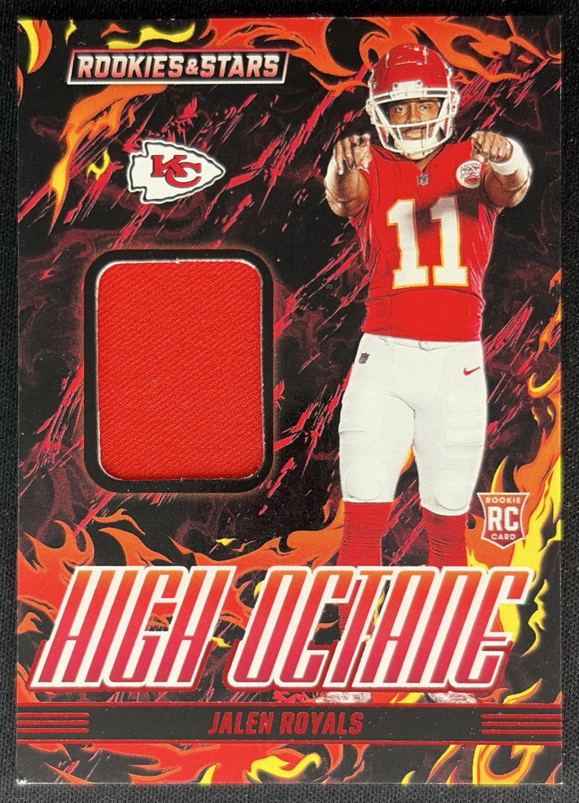 Jalen Royals 2025 Panini Rookies & Stars High Octane Memorabilia Chiefs front