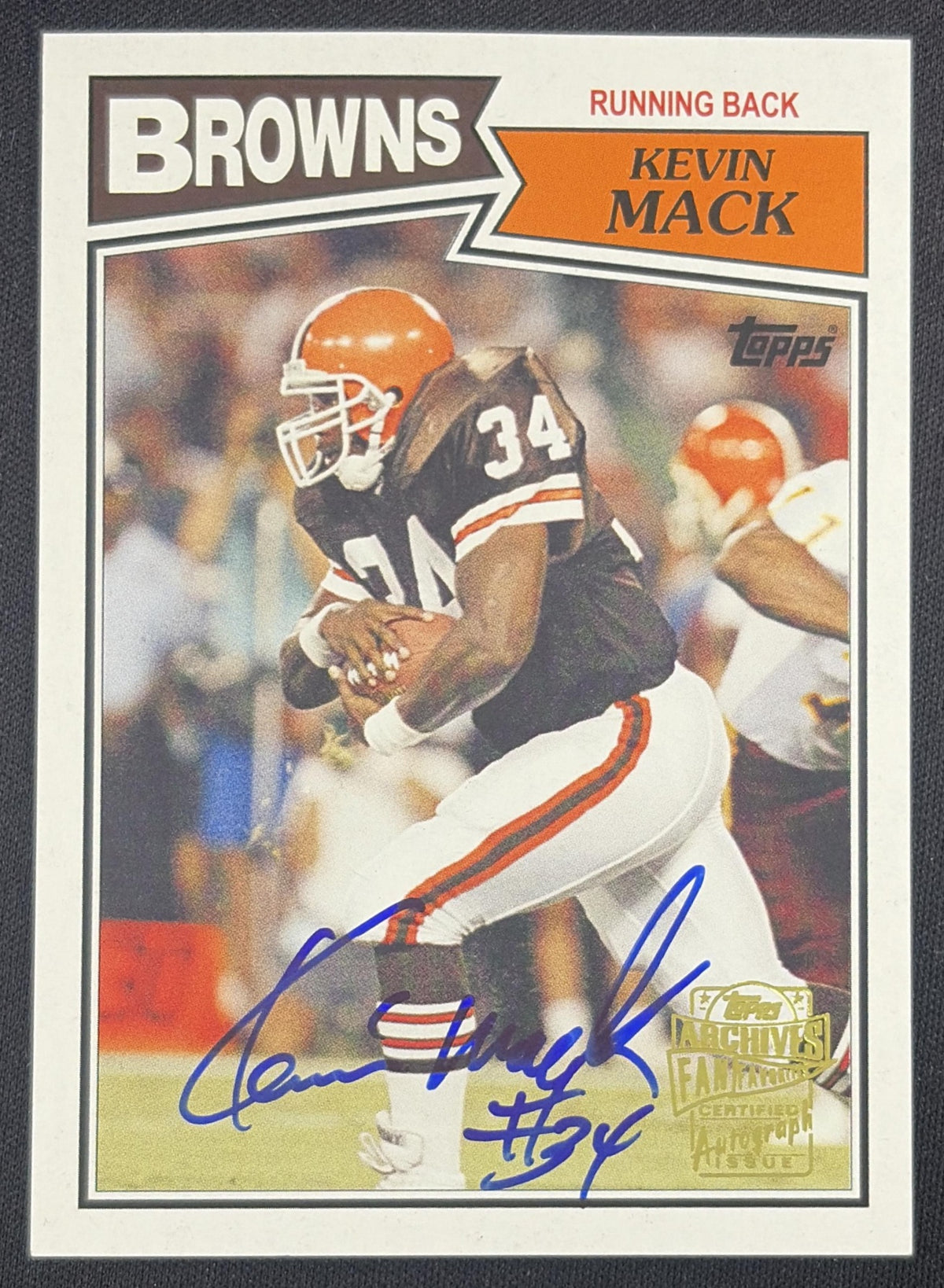 Kevin Mack 2013 Topps Archives Fan Favorite Auto Browns Sports Trading Card