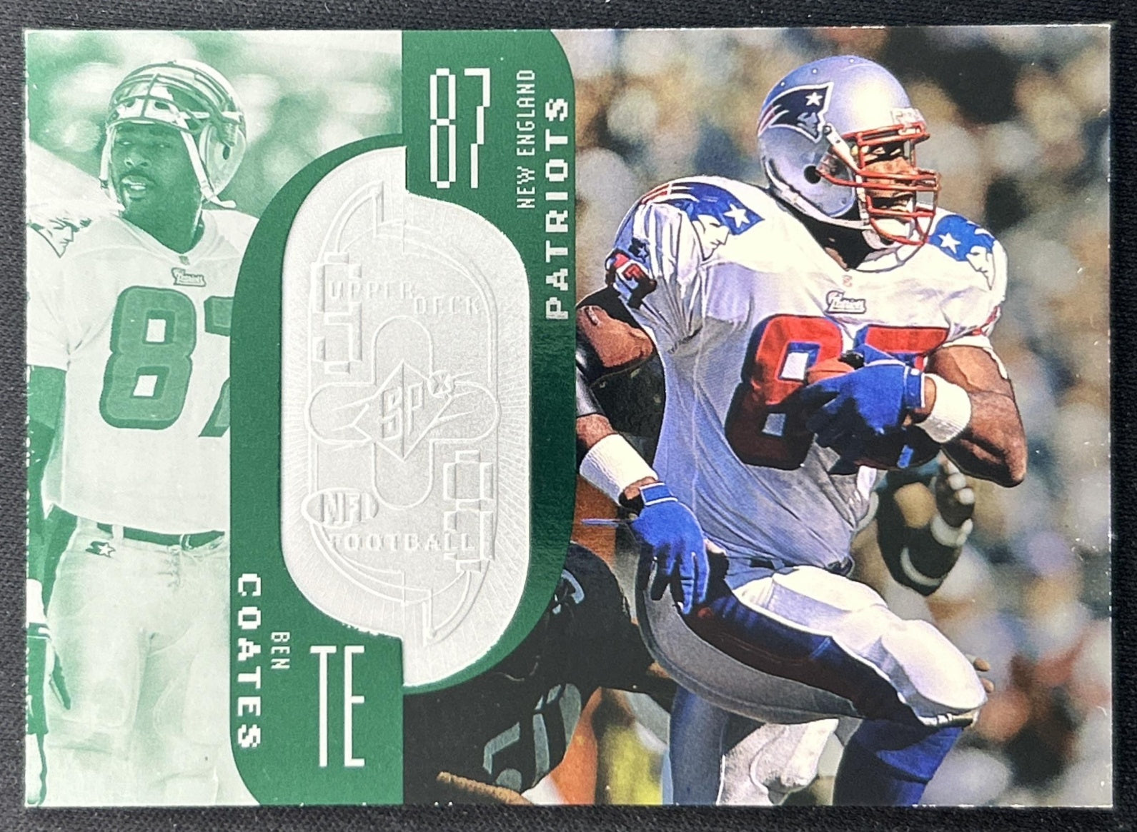Ben Coates 1998 SPx Finite /10100 Patriots front