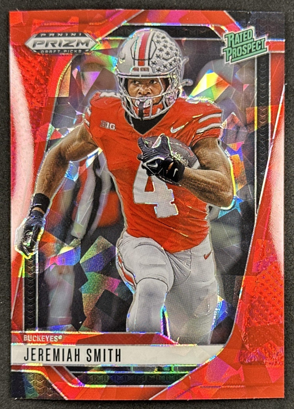 Jeremiah Smith 2025 Panini Prizm Draft Picks Red Ice Buckeyes