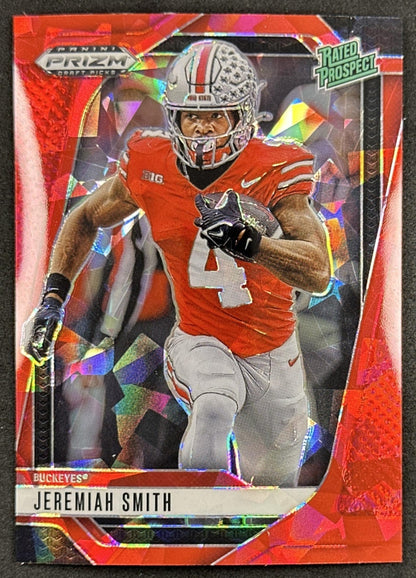 Jeremiah Smith 2025 Panini Prizm Draft Picks Red Ice Buckeyes