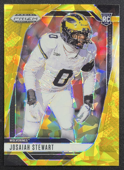 Josaiah Stewart 2025 Panini Prizm Draft Picks Gold Ice Wolverines