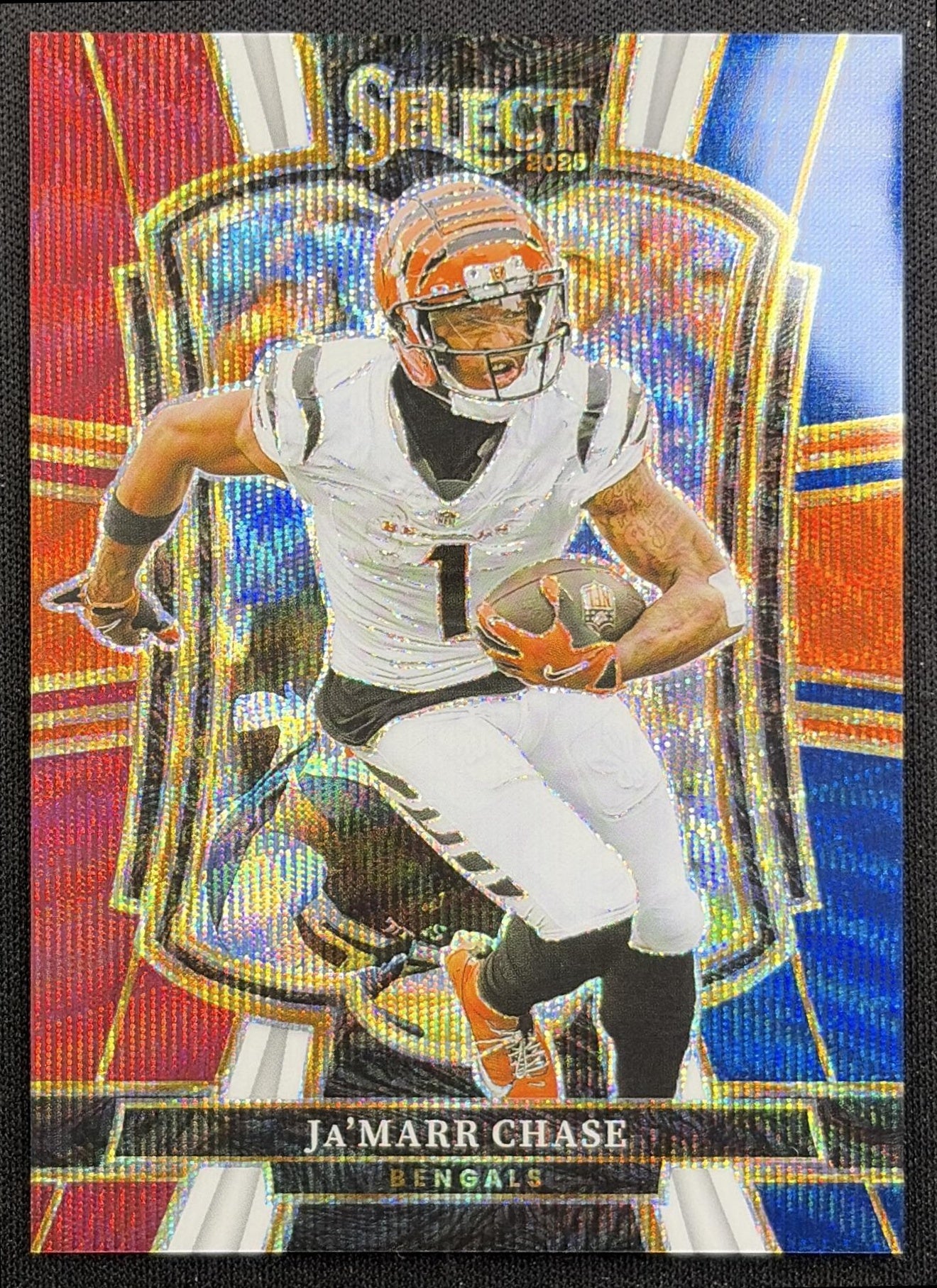 Ja'Marr Chase 2025 Panini Select Premier Level Tri-Color Prizm /299 Bengals